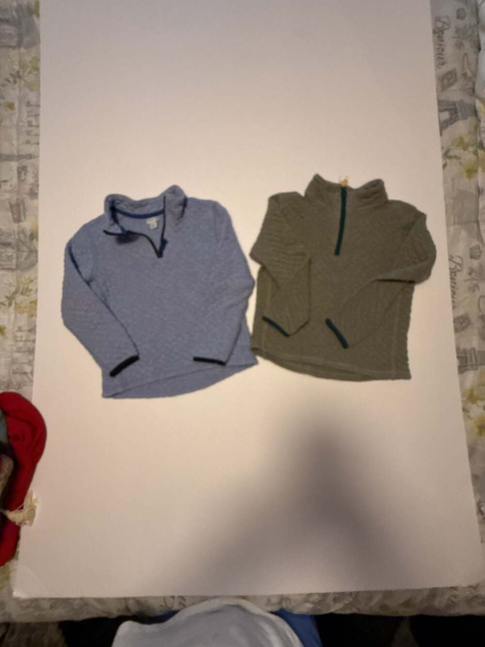Crewcuts Kids Quilted Quarter Zip Pullover Lot of 2 Size S 6-7 Blue Green